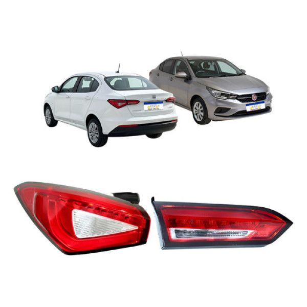 Kit Lanterna Canto Tampa Cronos 2018 A 2025 Esquerdo C/led Esquerdo/motorista Vermelho