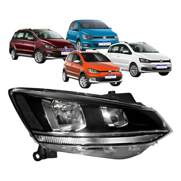 Farol Vw Fox Crossfox Spacefox Spacecross 2015 A 2022 Ld Direito