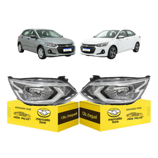 Par Farol Gm Onix Plus Lt Ltz Turbo 2020 2021 2022 23 24 25 Ambos Lados
