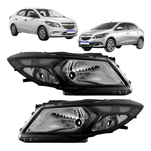 Par Onix Prisma Lt Ltz Joy Mascara Negra 2013 2014 A 2019 Ambos Lados