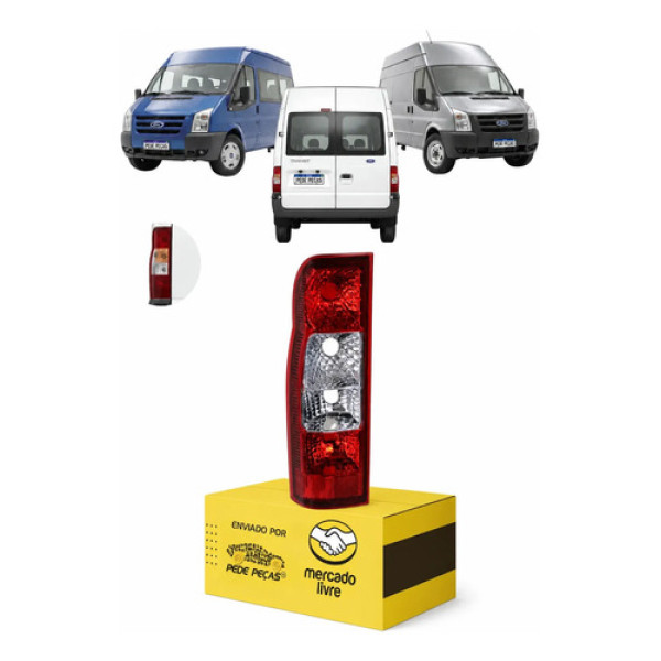 Lanterna Sinaleira Ford Transit 2008 2009 10 11 12 13 14 Le Esquerdo/motorista Vermelho