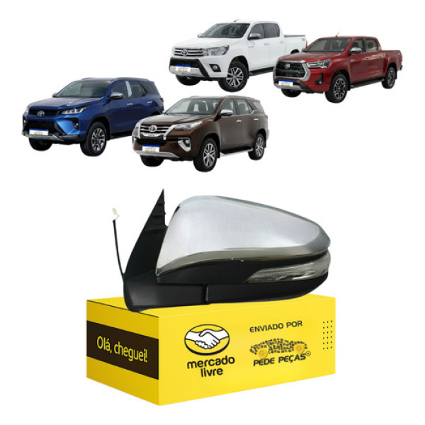 Retrovisor Esquerdo Hilux Sw4 2016 17 18 A 2025 Retratil