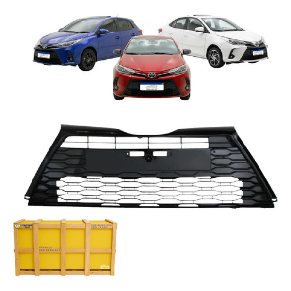 Grade Central Toyota Yaris Hatch E Sedan Xls 2023 2024 2025 Preto Brilhante Brilhante