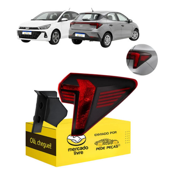 Sinaleira Traseira Canto Direito Hb20 2023 24 25 2026 S/led Direito/passageiro Vermelho