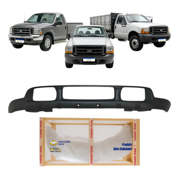 Spoiler Inferior Parachoque F250 F350 F4000 1999 A 2004 Preto