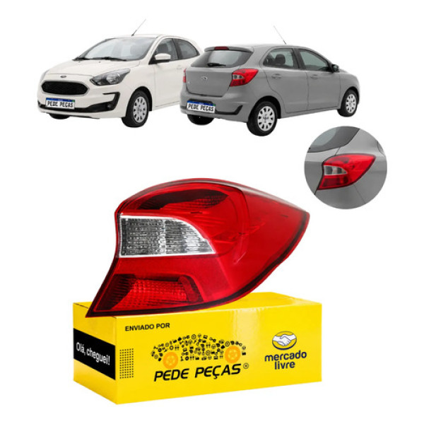 Sinaleira Traseira Ford Ka Hatch 2019 2020 2021 Cristal Ld Direito/passageiro Vermelho Cristal