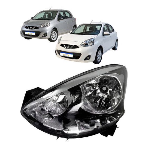 Farol Esquerdo Nissan March 2015 A 2020 Sv Sl S Conforto Rio Esquerdo/motorista