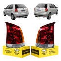 Par Lanterna Traseira Fiat Palio 2003 04 05 A 2008 Tricolor Ambos Lados Vermelho/cristal/âmbar