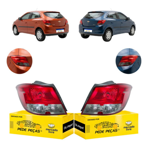 Par Lanterna Sinaleira Gm Onix 2012 A 2016 Lt Ltz Ls Fumê Ambos Lados Vermelho