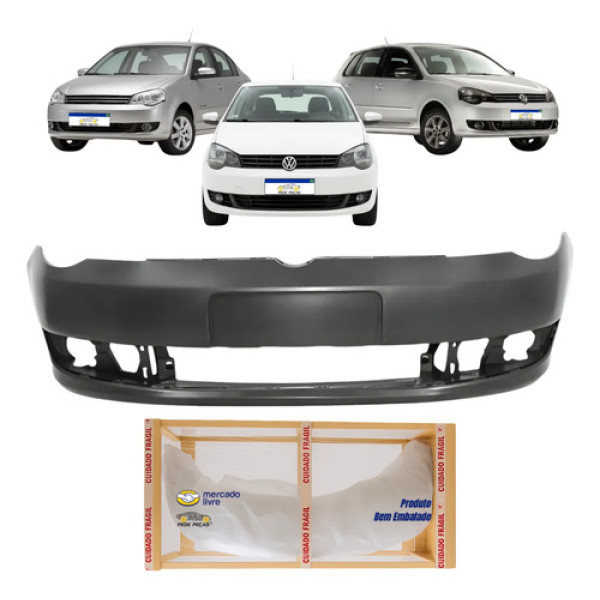 Parachoque Vw Polo Hatch Sedan 2012 2013 2014 Sportline Preto