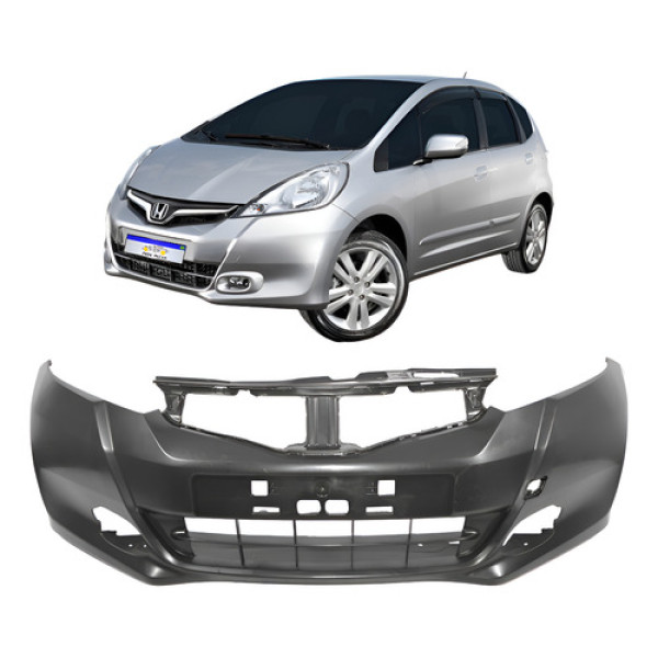 Parachoque Dianteiro Honda Fit 2013 2014 Novo C/furo  Preto