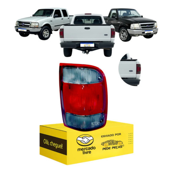 Lanterna Traseira Direita Ford Ranger 1998 99 A 03 2004 Fumê Direito/passageiro Fumê