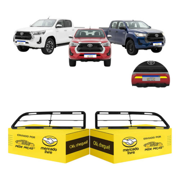 Grade Inferior Parachoque Dianteiro Hilux 2021 22 23 A 2026 Preto