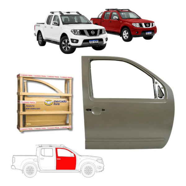 Porta Dianteira Nissan Frontier 2008 09 10 A 2016 Nova Ld Dianteira Direito Cinza