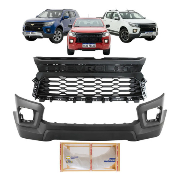 Kit Parachoque Grade Chevrolet S10 2021 2022 2023 24 Preto