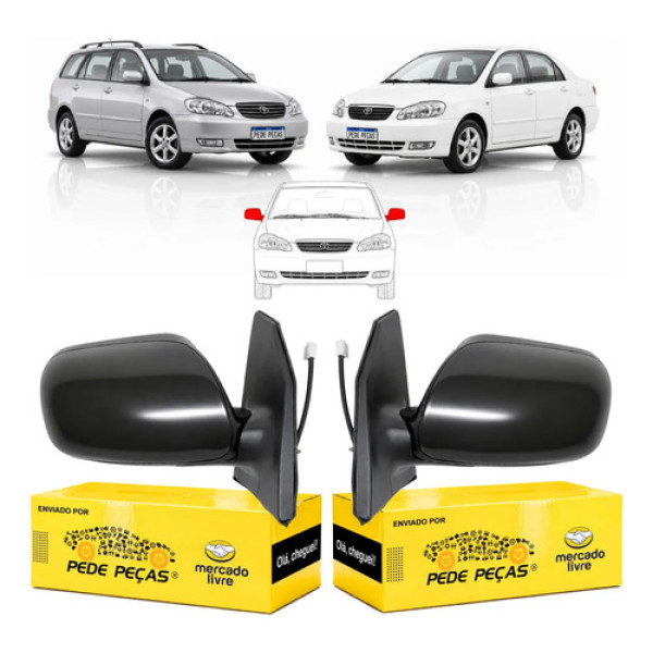 Par Retrovisor Corolla Fielder 2003 2004 05 A 2008 Elétrico