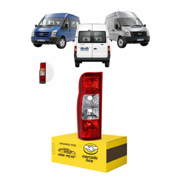 Lanterna Traseira Ford Transit 2008 A 2014 Van Furgão Le Esquerdo/motorista Vermelho