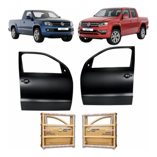 Par Porta Dianteira Volkswagen Amarok 2010 2024 A 2026 Dianteira Ambos Os Lados Preto