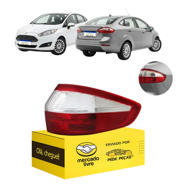 Lanterna Ford New Fiesta Sedan 2014 2015 2016 2017 Canto Ld Direito/passageiro Cristal