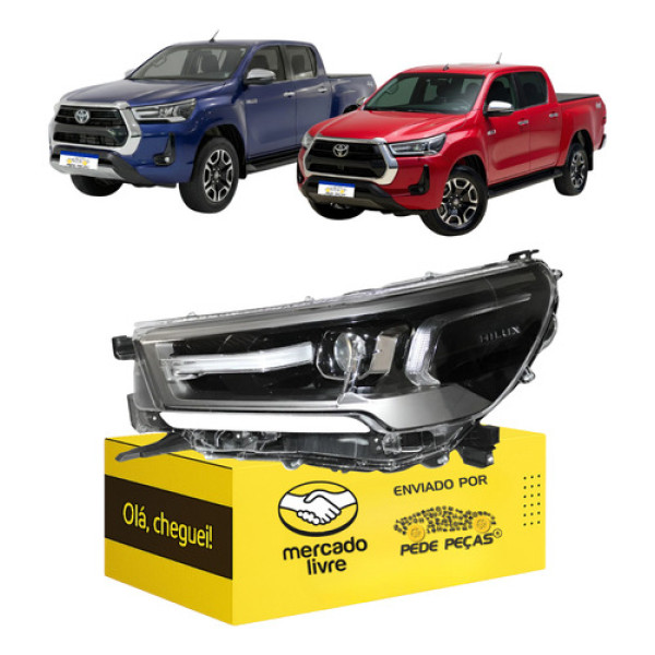 Farol Hilux 2021 2022 2023 2024 2025 2026 Full Led L.e Esquerdo/motorista