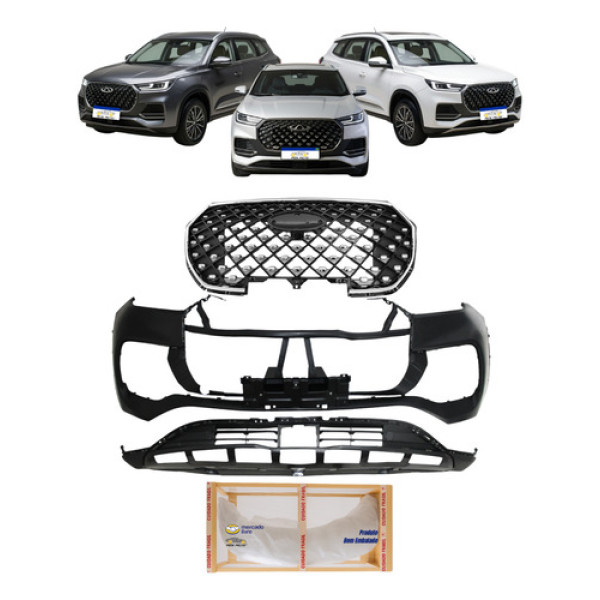 Kit Parachoque Grade Spoiler Tiggo 8 2023 2024 2025 2026 Preto