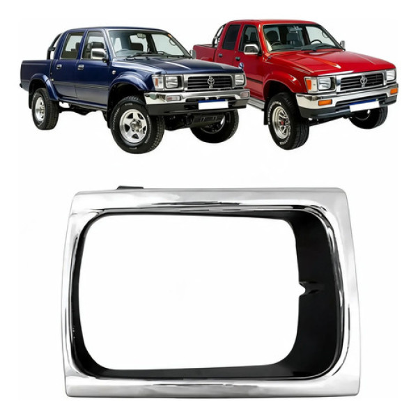 Moldura Ld Farol Toyota Hilux 1992 1993 1994 A 2001 Cromado Cromado