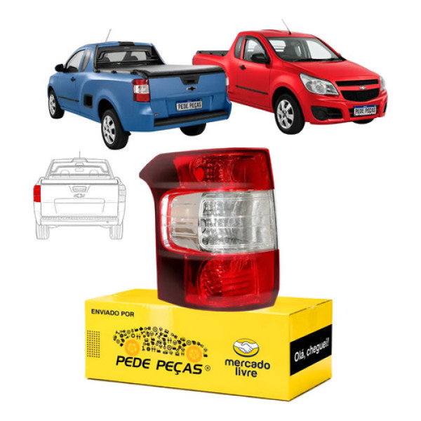 Lanterna Traseira Gm Montana Cristal 2011 A 2021 Sport Le Esquerdo/motorista Vermelho