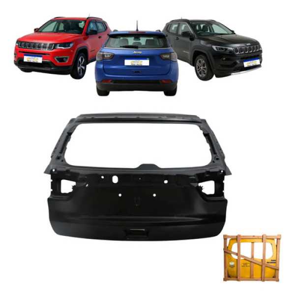 Tampa Traseira Porta Malas Jeep Compass 2017 18 19 20 A 2026 Preto Liso Para Pintura