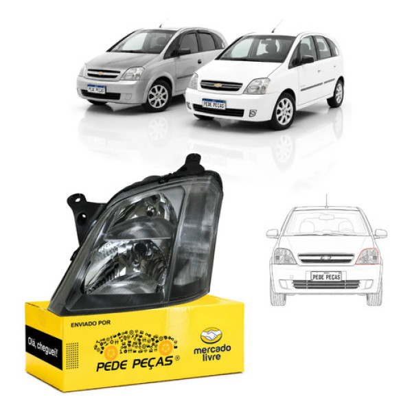 Sinaleira Farol Meriva Ss 2003 04 05 06 A 10 11 2012 Cinza Esquerdo/motorista