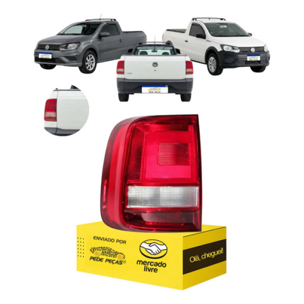 Lanterna Sinaleira Saveiro G7 2017 2018 A 2023 Le Esquerdo/motorista Vermelho