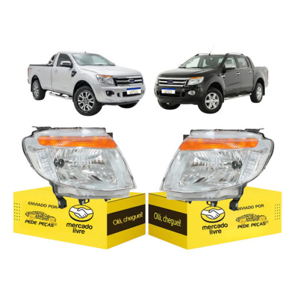 Par Sinaleira Ford Ranger 2013 2014 2015 2016 Cromado Manual Ambos Lados