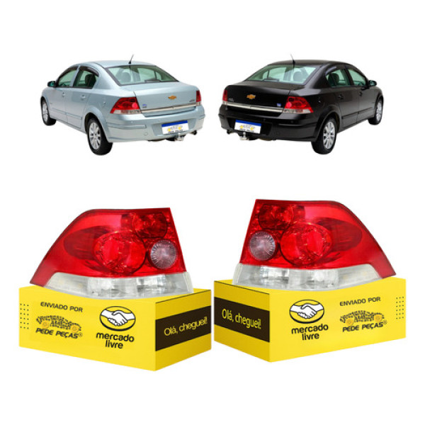 Par Lanterna Sinaleira Vectra Sedan 2006 2007 08 09 10 2011 Ambos Lados Vermelho
