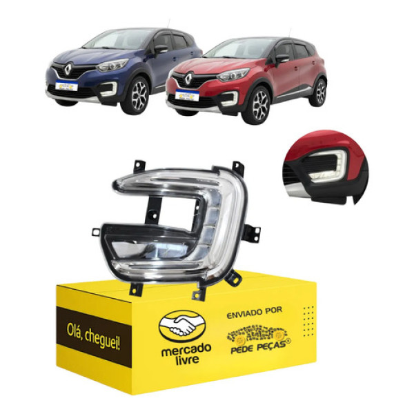 Farol Auxiliar Renault Captur 2017 18 19 20 2021 C/milha L.e Cristal