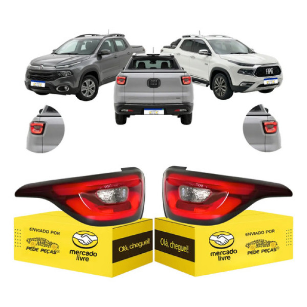 Par Lanterna Traseira Fiat Toro 2016 2017 2018 A 2025 C/led