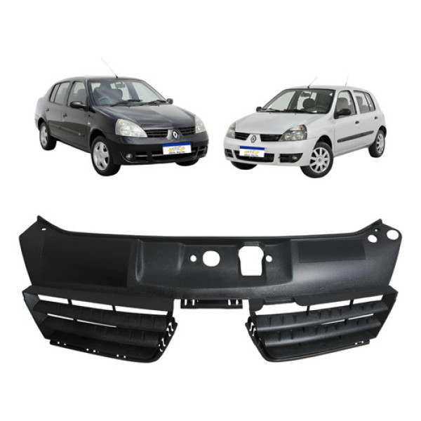 Grade Central Renault Clio 2007 2008 2009 2010 2011 Preto Fosco