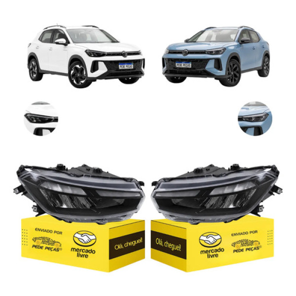 Par Farol Vw Tera 2025 2026 Regulagem Manual Com Led Novo Ambos Lados