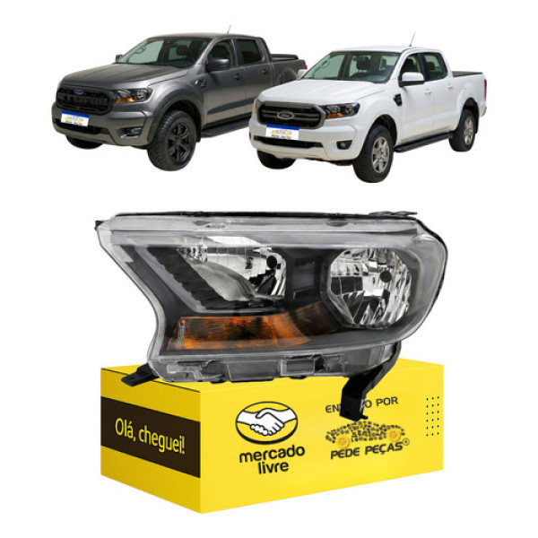 Farol Ford Ranger 2017 2018 2019 20 21 22 23 Pisca Ambar Le Esquerdo/motorista