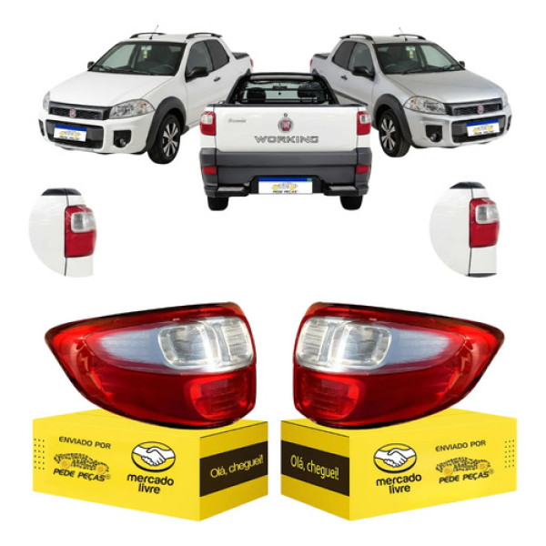 Par Sinaleira Traseira Fiat Strada 2014 15 16 17 18 19 2020 Ambos Lados