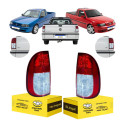 Par Lanterna Traseira Saveiro 1998 99 2000 01 02 03 04 2005 Ambos Lados Vermelho Cristal