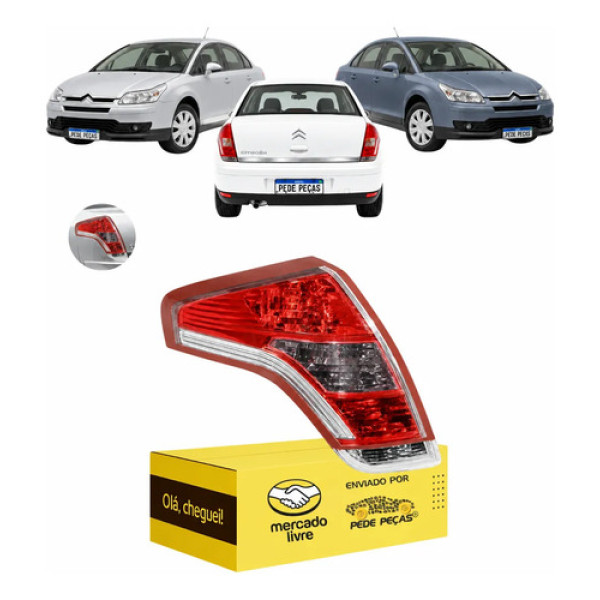 Lanterna Sinaleira Citroen C4 Pallas 2007 08 09 A 2012 L.e Esquerdo/motorista Vermelho