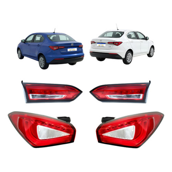 Lanterna Canto Tampa Fiat Cronos 2018 A 2025 Kit C/led Novo Ambos Lados Vermelho