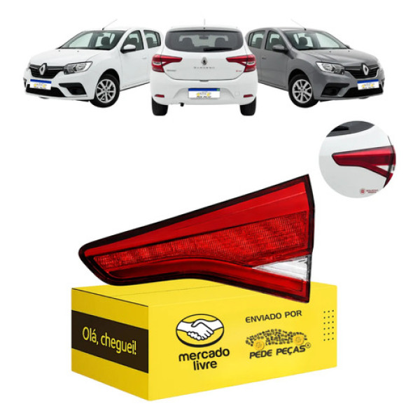 Lanterna Traseira Sandero 2020 2021 2022 Tampa C/led Ld Direito/passageiro Cristal