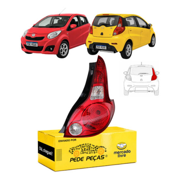 Lanterna Traseira Jac J2 2012 A 2016 C/soquete Jetflex Ld Direito/passageiro Vermelho