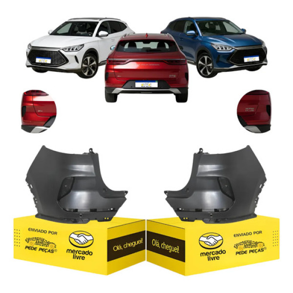 Par Parachoque Traseiro Byd Song Plus 2023 2024 2025 Novo