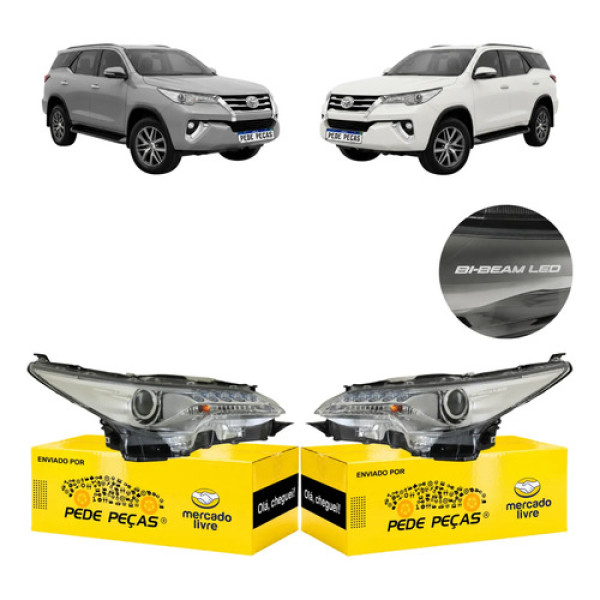 Par Farol Toyota Sw4 Srx Diamond 2016 17 18 19 2020 C/led Ambos Lados