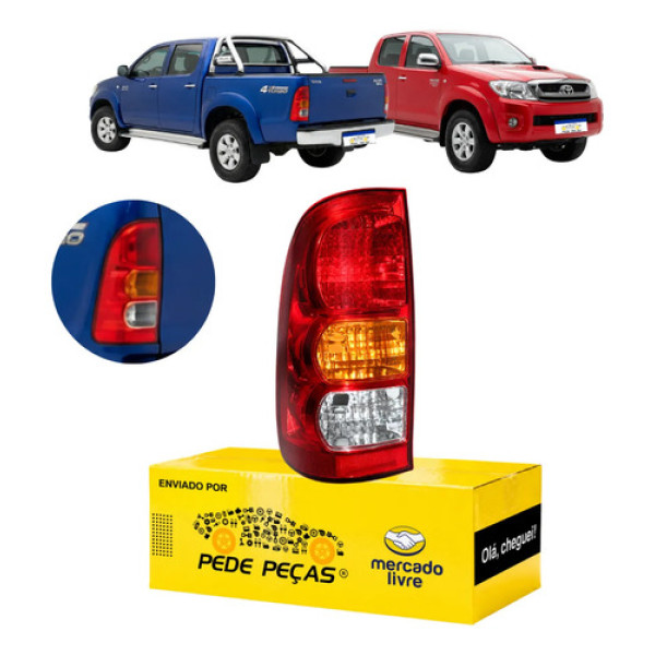 Lanterna Sinaleira Hilux 2006 A 2011 Std, Sr, Srv Le Esquerdo/motorista Vermelho