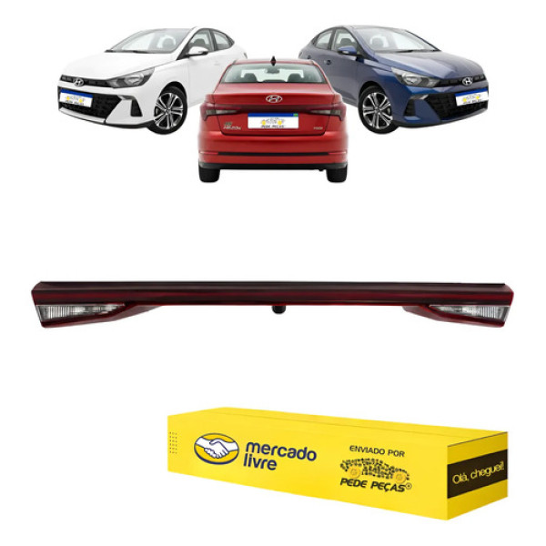 Lanterna Sinaleira Tampa Hb20 Hatch 2023 24 25 2026 C/led Ambos Lados Vermelho
