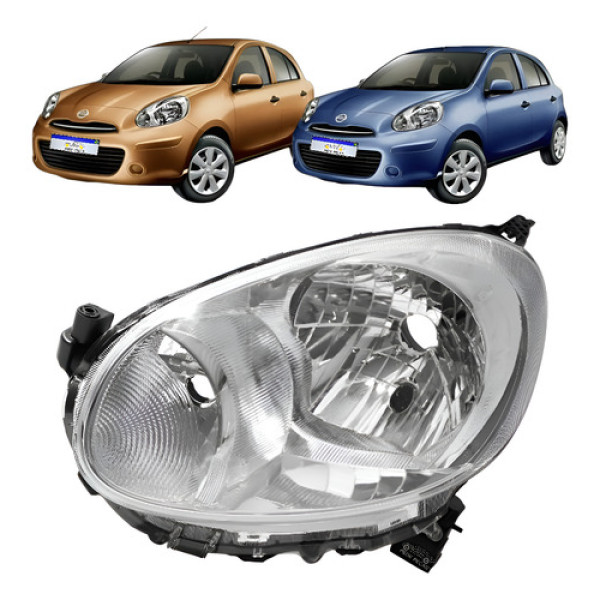 Farol Nissan March 2011 2012 2013 2014 Esquerdo Novo Esquerdo/motorista