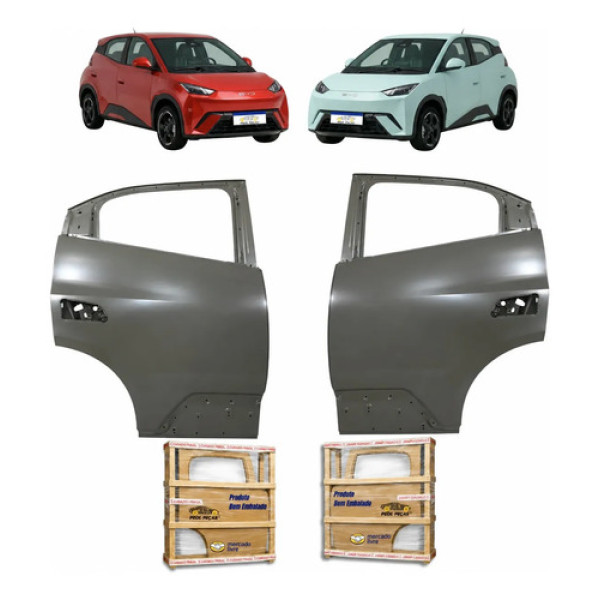 Par Porta Traseira Byd Dolphin Mini Ev Gs 2024 2025 2026 Traseira Ambos Os Lados Cinza