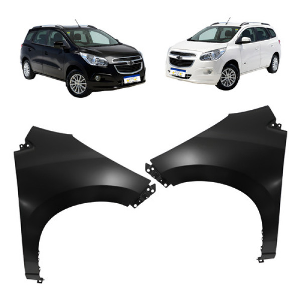 Par Paralama Chevrolet Spin 2014 2015 A 2018 Sem Furo Preto
